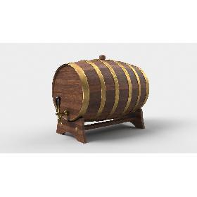 Whiskey Barrel Walnut Brass 3D model